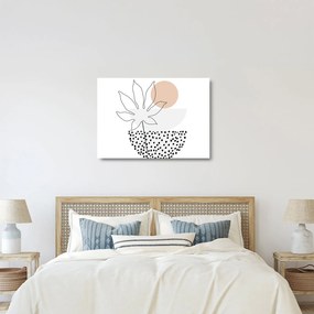 Tablou pe sticlă - Linie de artă flori N⁰3 (70x50 cm)