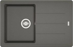 Chiuveta bucatarie compozit Franke Basis 1 cuva cu picurator 78x50 cm reversibila finisaj Stone Grey mat