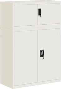 vidaXL Fișet, alb, 90x40x130 cm, oțel
