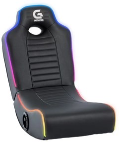 Fotoliu gaming, boxe încorporate, conectare Bluetooth, sistem iluminare RGB, pliabil, PU, Negru