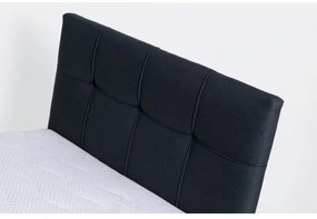 Pat tapițat MARIA ONE 90x200 cm cu saltea și spațiu de depozitare, antracit