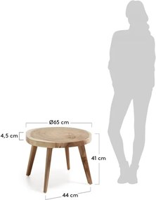 Masuta maro din lemn suar pentru cafea 65 cm Wellcres Kave Home