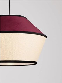 Lustra cu abajur stratifiat catifea Burgundy cu hartie naturala VELISS