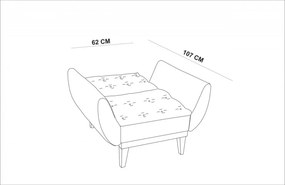 Fotoliu, Lemn Solid, Fiona Berjer, Crem