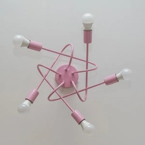 Lustră aplicată OXFORD 5xE27/15W/230V roz