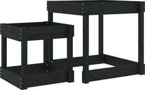 vidaXL Mese pentru nisip, 2 buc., negru, lemn masiv de pin