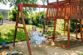 Fotoliu suspendat gri KOLUMBIA cu perna