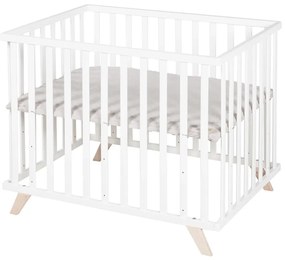 Țarc pentru copii alb din lemn masiv de fag 75x100 cm Lil Planet – Roba