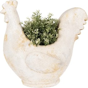 Ghiveci decorativ găină ,din ceramică, stil brocante