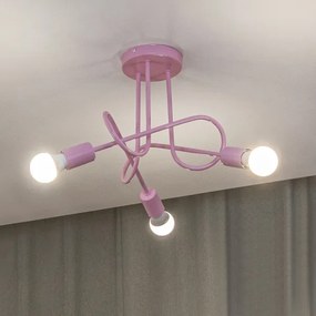 Plafonieră OXFORD 3xE27/15W/230V roz