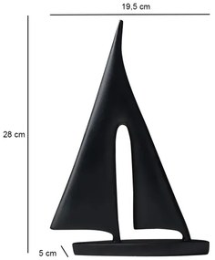 Decorațiune de masă din rășină, 28 cm, negru