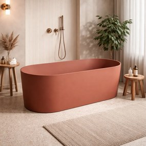 Cada freestanding compozit, teracota mat, 180x76 cm, Foglia Terra Teracota