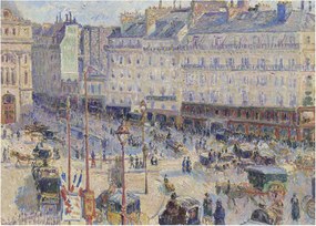 Tablou pe sticlă - Camille Pissarro, The Place du Havre, reproducere (70x50 cm)