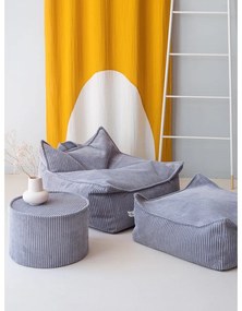 Fotoliu puf pentru copii albastru cu tapițerie din catifea reiată Chair – Wigiwama