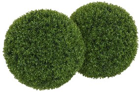 HOMCOM Set de 2 bule de bux artificial de 40 cm decorațiuni pentru interior sau exterior verde închis | Aosom Romania