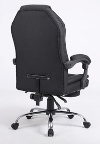 RESIGILAT- Scaun directorial, suport picioare, material textil, Negru,