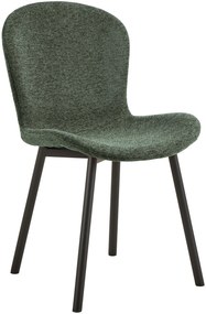 MAZZONI EXPORT FIORA Verde (material Apia 352)/cadru negru – SCAUN MODERN TAPITAT DIN CHENILLE PENTRU LIVING/BUCĂTĂRIE
