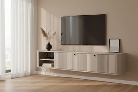 Comodă TV suspendată Vesper 3D 187 cm - cașmir / mânere negre