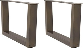 vidaXL Picioare pentru măsuță de cafea în formă de V, 2 buc., oțel natural, 60 x (30-31,3) cm