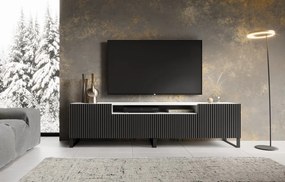 Comodă TV NOEMI Stand – 200x41x53 cm – Negru / Alb