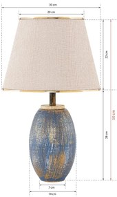 Lampă de masă RAMZES 1xE27/40W/230V crem/albastru