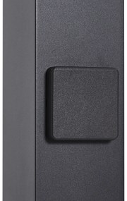 Stâlp modern de exterior negru cu sticlă fumurie 70cm cu senzor crepuscular IP44 - Danemarca