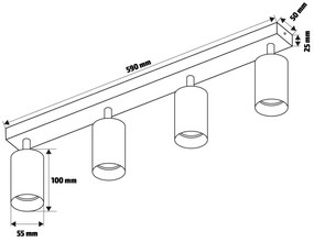 Brilagi - Spot LED dimabil SELE GOLDEN 4xGU10/6,5W/230V negru/auriu