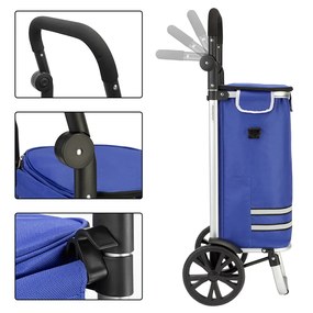 Carucior cumparaturi 36 L Aluminiu Albastru 31 x 24 x 54 cm