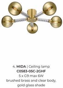 Lustra aplicata cu 5 surse de lumina design modern Mida