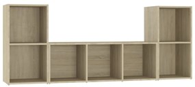 3080018 vidaXL Set de dulapuri TV, 3 piese, stejar Sonoma, lemn prelucrat