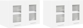vidaXL Dulap suspendat cu ușă 2 pcs Alb 60 x 31 x 40 cm Lemn compozit