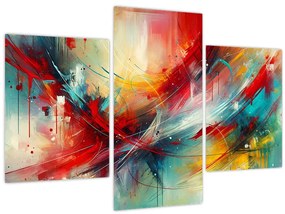 Tablou – Abstracție cu roșu (90x60 cm)
