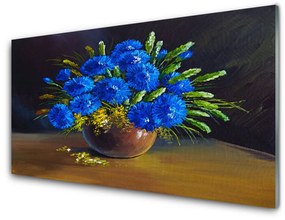 Tablouri acrilice Flori Floral Albastru Verde