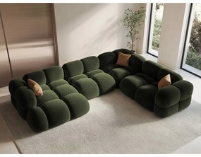 Colțar verde cu tapițerie din catifea (cu colț pe partea dreaptă/în formă de "U") Loretto – Cosmopolitan Design