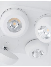 Plafoniera cu 4 spoturi LED directionabile Gon alb NVL-9105203