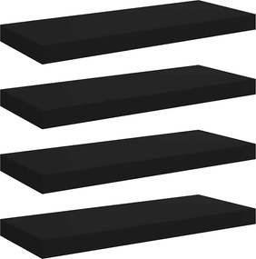 vidaXL Rafturi de perete, 4 buc., negru, 60 x 23,5 x 3,8 cm, MDF