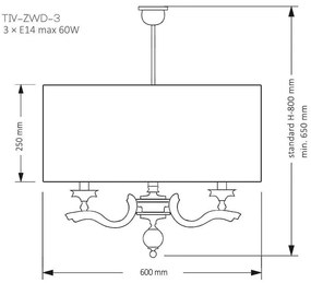 Lustra 3 brate design modern realizat manual Tivoli
