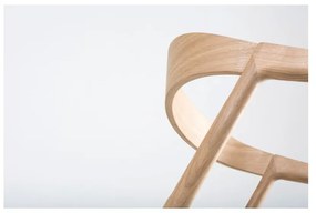 Scaun din lemn masiv de stejar Gazzda Muna, albastru - gri