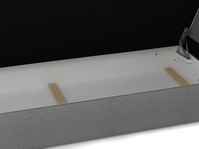 Pat matrimonial Boxspring 140 cm Porto (negru) ( cu saltea și sp. depozitare). 1047304