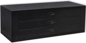 vidaXL Scrin metalic cu 3 sertare pentru unelte, negru