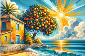 Tablou - Casă cu portocale I. (90x60 cm)
