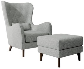 Fotoliu cu suport picioare Calimero II  (gri deschis + wenge). 1099322