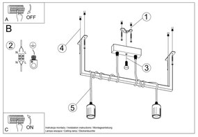 Lustră pe cablu SALAMANCA 2xE27/60W/230V