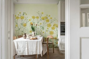 Tapet Vintage Buttercups, Yellow, Rebel Walls