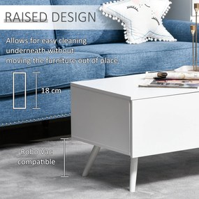 HOMCOM masa de living, stil nordic, cu 2 sertare, 110x60x45cm | AOSOM RO