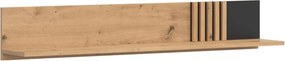 Raft VABRES, stejar artisan/negru mat, PAL laminat, 136x23x23 cm