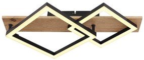 Plafoniera LED design industrial Beatrix negru, maro 47,5x31cm