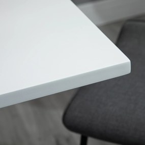 HOMCOM Masă de bar reglabilă pe înălțime, rotativă 360°, picioare rezistente la zgârieturi, bază metalică stabilă, Alb | Aosom Romania