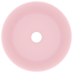 Chiuveta de baie lux, roz mat, 40x15 cm, ceramica, rotund matte pink