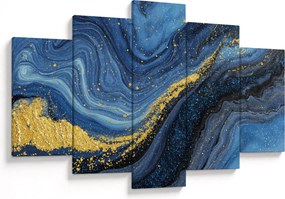 Tablou - Abstracție albastru-aurie (150x105 cm)